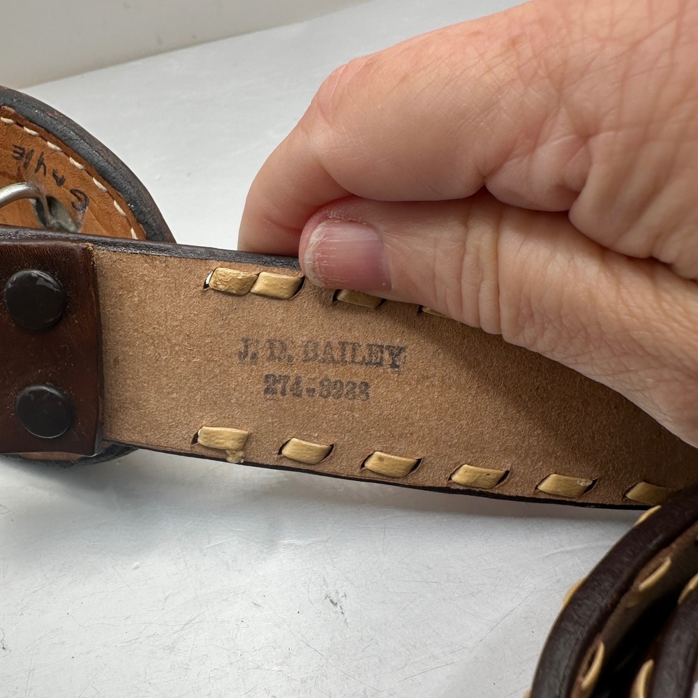 Vintage 1983 Gayle Summarell Hand Tooled Leather Belt Buckle Diana DGS Brown 34 - Picture 10 of 10